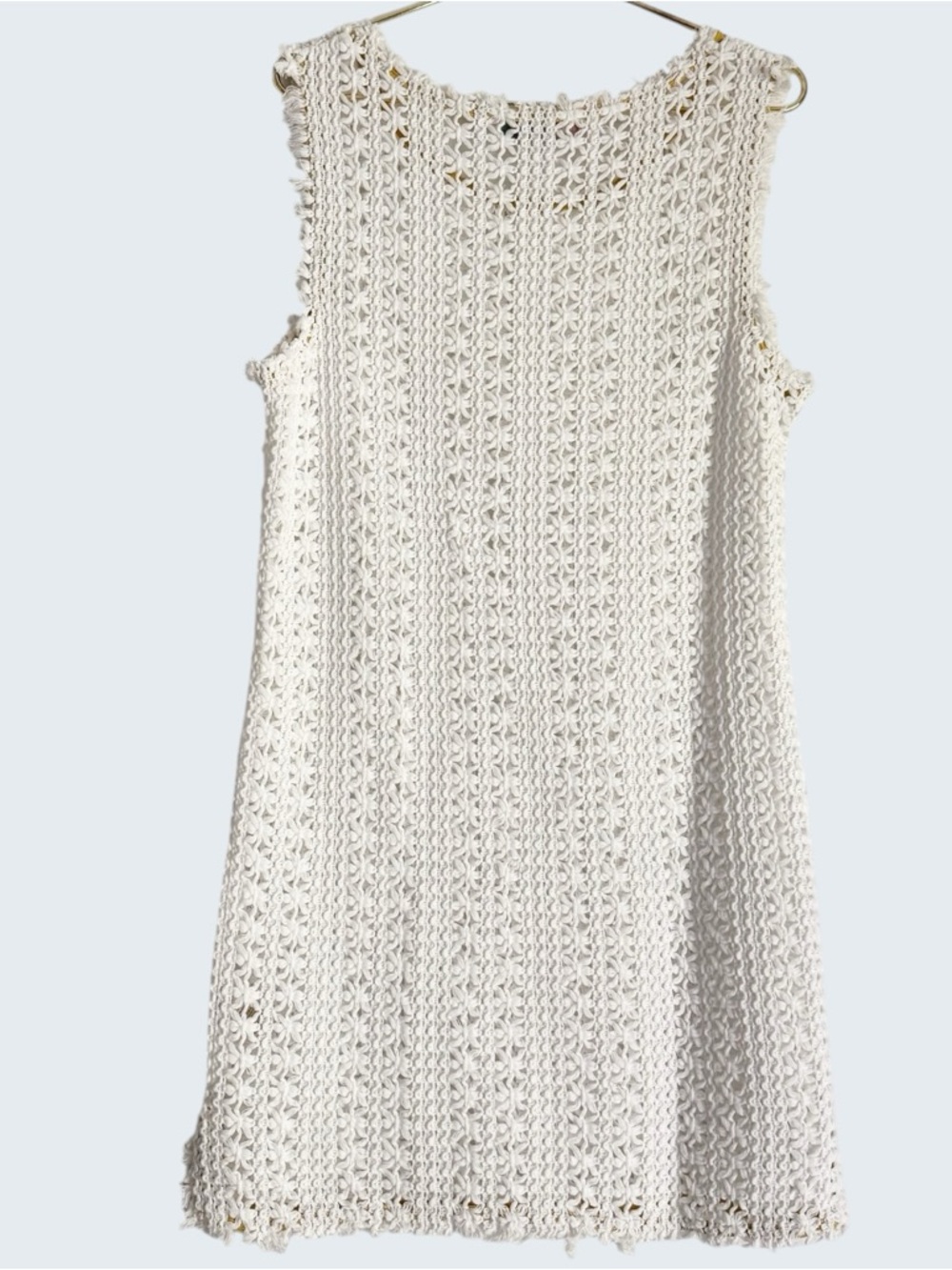 Free People Beach Thrifty Eyes White Crochet Beachy Boho Mini Dress Women’s M - Picture 4 of 10